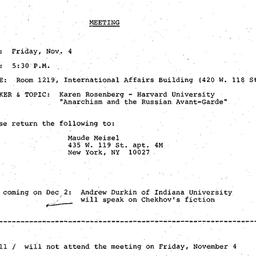 Announcements, 1983-11-04. ...