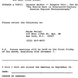 Announcements, 1986-09-26. ...
