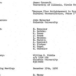 Minutes, 1976-11-19. Slavic...