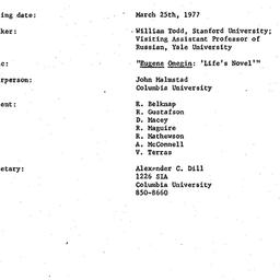 Minutes, 1977-03-25. Slavic...
