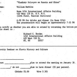 Announcements, 1981-01-30. ...