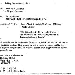 Announcements, 1992-11-24. ...