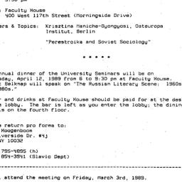 Announcements, 1989-02-17. ...