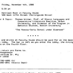 Announcements, 1988-10-26. ...