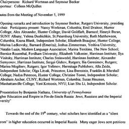 Minutes, 1999-11-05. Slavic...