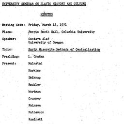 Minutes, 1971-03-12. Slavic...