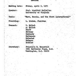 Minutes, 1971-04-09. Slavic...