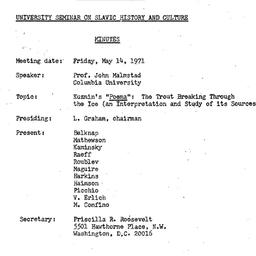Minutes, 1971-05-14. Slavic...