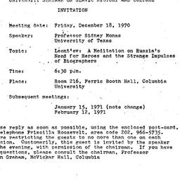 Announcements, 1970-12-18. ...