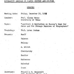 Minutes, 1970-12-18. Slavic...
