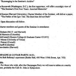 Announcements, 1996-05-05. ...