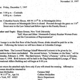 Announcements, 1997-11-19. ...
