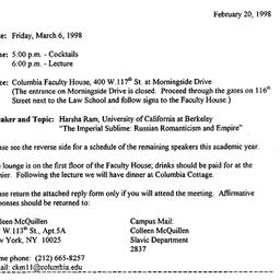 Announcements, 1998-02-20. ...
