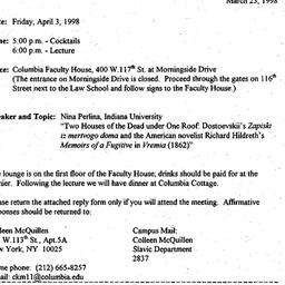 Announcements, 1998-03-23. ...