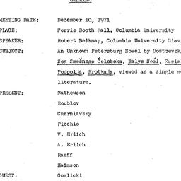 Minutes, 1971-12-10. Slavic...