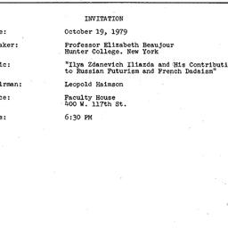 Announcements, 1979-10-19. ...