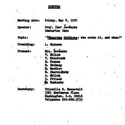 Minutes, 1970-05-08. Slavic...