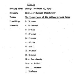 Minutes, 1969-12-19. Slavic...