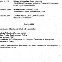 Schedules, Slavic History a...