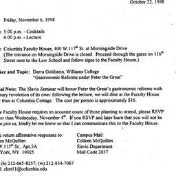 Announcements, 1998-10-22. ...