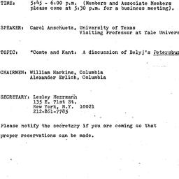 Announcements, 1974-10-08. ...