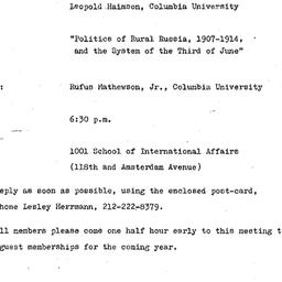 Announcements, 1972-10-23. ...
