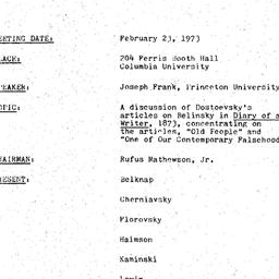 Minutes, 1973-02-23. Slavic...