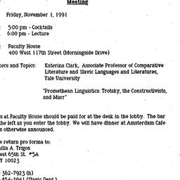 Announcements, 1991-10-15. ...
