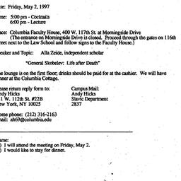 Announcements, 1997-04-12. ...