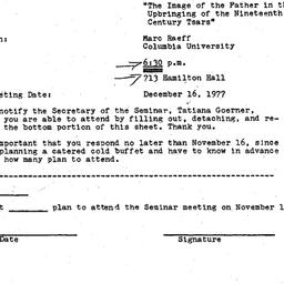 Announcements, 1977-11-18. ...
