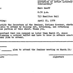Announcements, 1978-03-02. ...