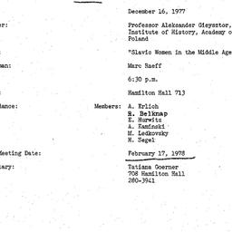 Minutes, 1977-12-16. Slavic...