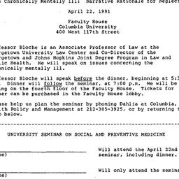 Announcements, 1991-04-22. ...