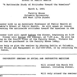 Announcements, 1991-03-04. ...