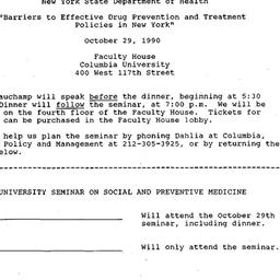 Announcements, 1990-10-29. ...