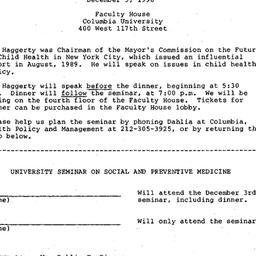 Announcements, 1990-12-03. ...