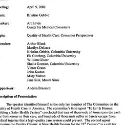 Minutes, 2001-04-09. Social...