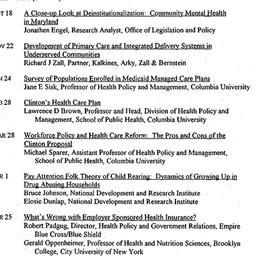 Schedules, Social and Preve...