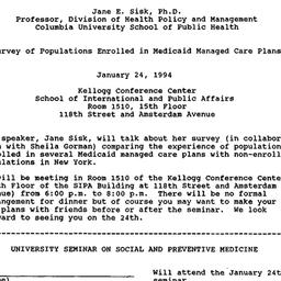 Announcements, 1994-01-24. ...