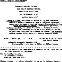 Announcements, 1984-01-30. ...