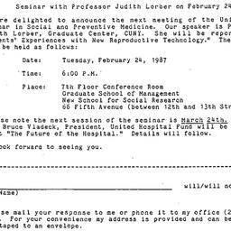 Announcements, 1987-02-11. ...