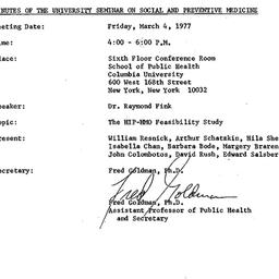 Minutes, 1977-03-04. Social...