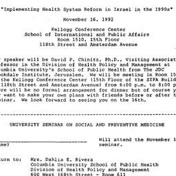 Announcements, 1992-11-16. ...