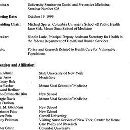 Minutes, 1999-10-19. Social...