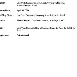 Minutes, 2000-04-11. Social...