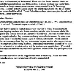 Announcements, 1996-03-01. ...
