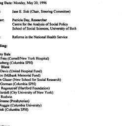 Minutes, 1996-05-20. Social...