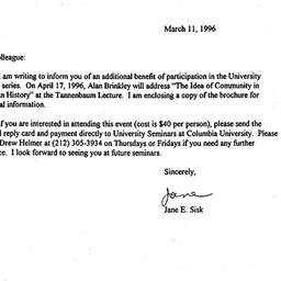 Announcements, 1996-03-11. ...