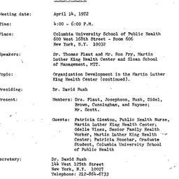 Minutes, 1972-04-14. Social...