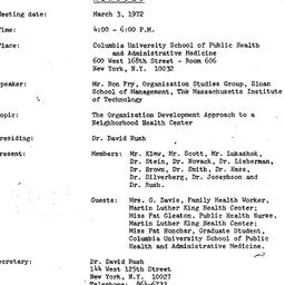 Minutes, 1972-03-03. Social...